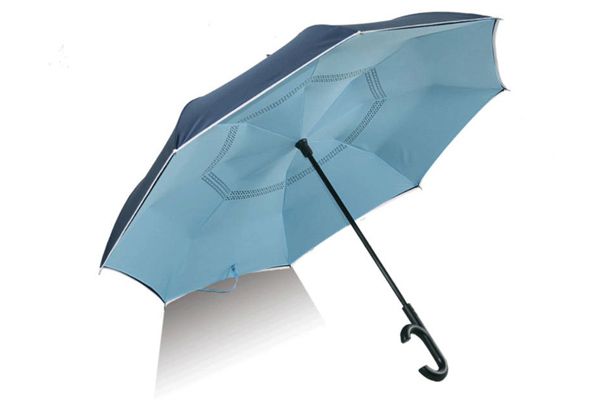 Parapluie à l’envers de bas en haut, résistant au vent avec doublure