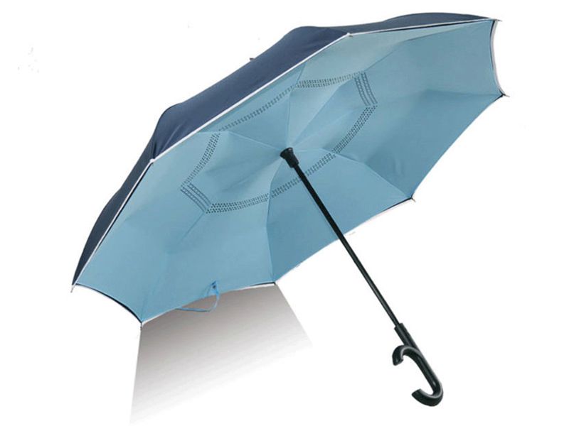 Parapluie à l’envers de bas en haut, résistant au vent avec doublure